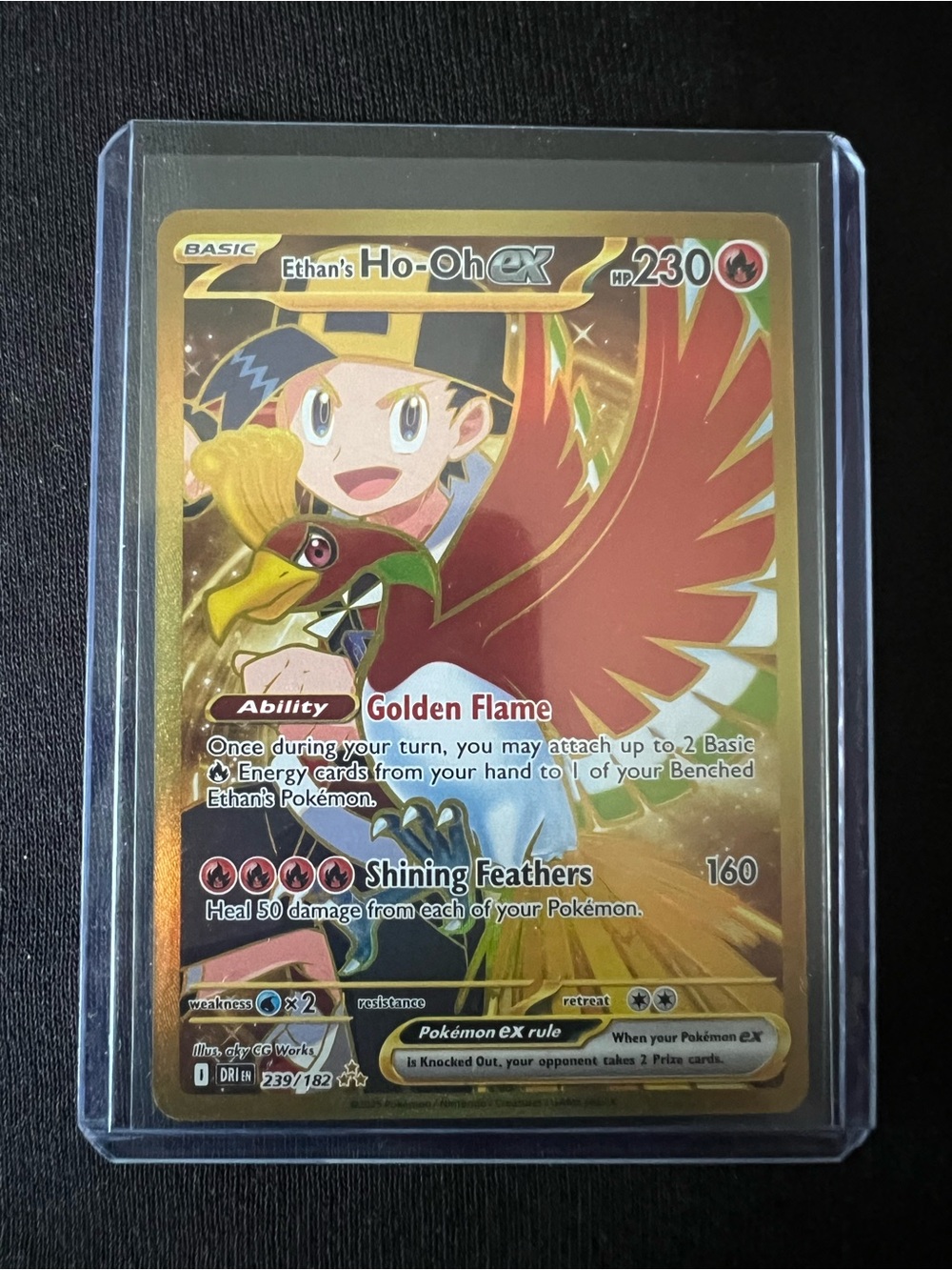 Ethan's Ho-Oh ex Pokémon Card - Shiny Gold Artwork